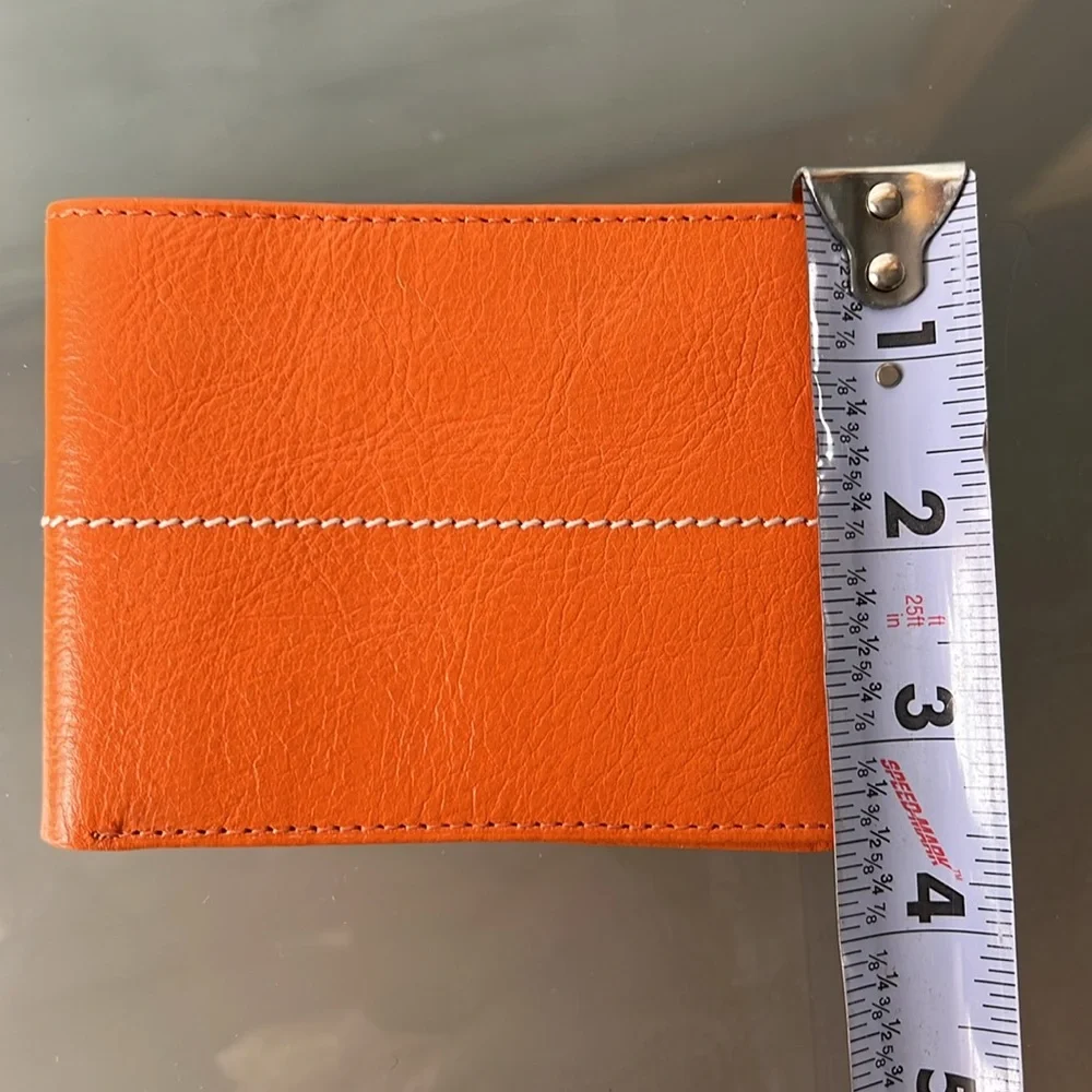🍊NWOT Wallet | Orange Leather Bi-Fold Key Card/Cash Holder by Wilsons Leather